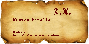 Kustos Mirella névjegykártya